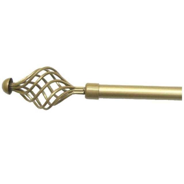 wilko Spiral 70 to 120cm Extendable Gold Curtain Pole - Size: 70 - 120cm - Alan Symonds & Co - image 1