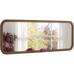 Yearn Bronze Curved Oblong Mirror 40 x 119cm - Brown - Wilko