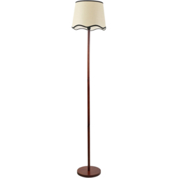 ValueLights Heather Scallop Black Trim Shade Dark Wood Stem LED Floor Lamp - Cream - Wilko - thumbnail 1