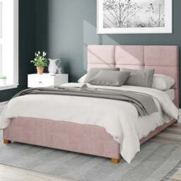Aspire Caine Small Double Tea Rose Pure Pastel Cotton Ottoman Bed - Pink - Aspire Beds - Wilko
