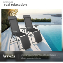 tectake Jana Set of 2 Anthracite Garden Chairs - Size: 117.5 x 59 x 146.5cm - Grey - Wilko - thumbnail 5
