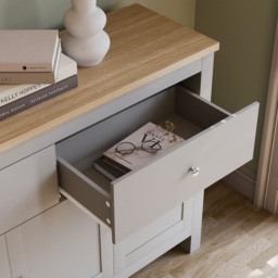 Vida Designs Arlington 3 Door 2 Drawer Grey Sideboard - Size: 35 x 117 x 82cm - Wilko - thumbnail 4