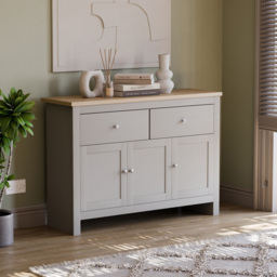 Vida Designs Arlington 3 Door 2 Drawer Grey Sideboard - Size: 35 x 117 x 82cm - Wilko - thumbnail 6