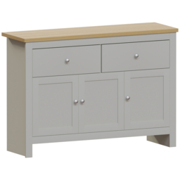 Vida Designs Arlington 3 Door 2 Drawer Grey Sideboard - Size: 35 x 117 x 82cm - Wilko - thumbnail 3
