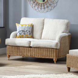 Desser Furniture Seville 2 Seater Light Oak Natural Rattan Jasper Sofa - Brown - Wilko - thumbnail 5