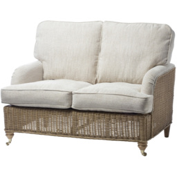 Desser Furniture Seville 2 Seater Light Oak Natural Rattan Jasper Sofa - Brown - Wilko - thumbnail 3