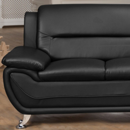 Dexter 3 Seater Black Leather Sofa - Artemis Home - Wilko - thumbnail 3