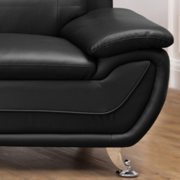 Dexter 3 Seater Black Leather Sofa - Artemis Home - Wilko - thumbnail 4