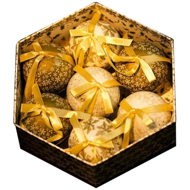 Marco Paul Snowflakes Vintage Bauble 7 Pack - Size: 8 x 8 x 8cm - Multi - Wilko - image 1