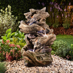 Garden Gear 4 Tier Bowl Tower Water Feature - Size: 77 x 51 x 36cm - Brown - Wilko - thumbnail 3