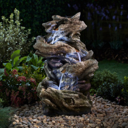 Garden Gear 4 Tier Bowl Tower Water Feature - Size: 77 x 51 x 36cm - Brown - Wilko - thumbnail 4