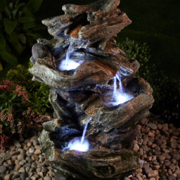 Garden Gear 4 Tier Bowl Tower Water Feature - Size: 77 x 51 x 36cm - Brown - Wilko - thumbnail 5