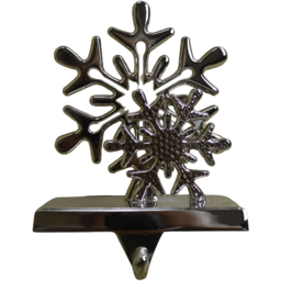 Premier Snowflake Christmas Stocking Hanger 16cm - Size: 16 x 12 x 7cm - Gold - Wilko