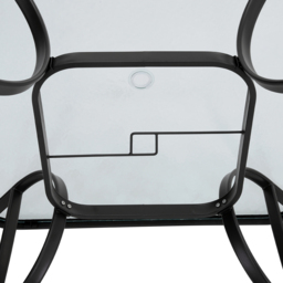 Living and Home Tempered Glass 4 Seater Square Garden Dining Table - Black - Wilko - thumbnail 7