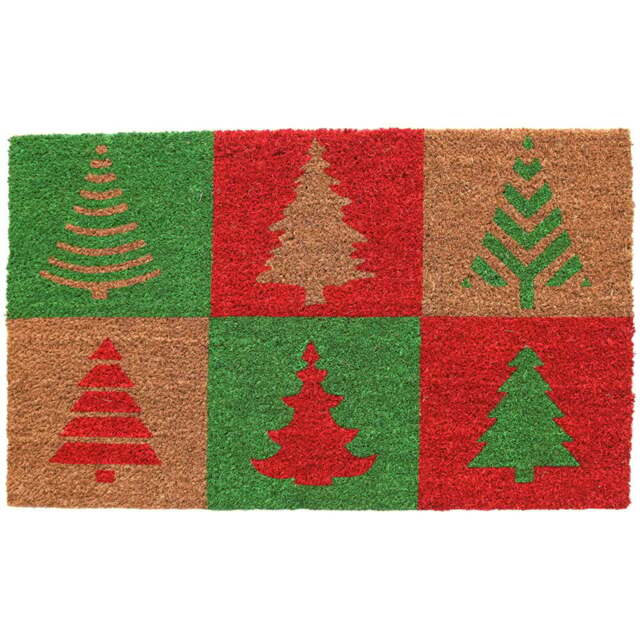 Coco & Coir Christmas Tree Coir Door Mat 45 x 75cm - n/a - Coco & Coir ® - Wilko - image 1