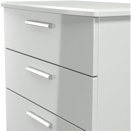 Crowndale Knightsbridge 4 Drawer Grey Gloss and Dusk Grey Deep Chest of Drawers Ready Assembled - Grey Gloss & Dusk Grey - Wilko - thumbnail 6
