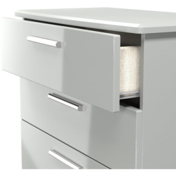 Crowndale Knightsbridge 4 Drawer Grey Gloss and Dusk Grey Deep Chest of Drawers Ready Assembled - Grey Gloss & Dusk Grey - Wilko - thumbnail 7