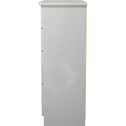 Crowndale Knightsbridge 4 Drawer Grey Gloss and Dusk Grey Deep Chest of Drawers Ready Assembled - Grey Gloss & Dusk Grey - Wilko - thumbnail 5