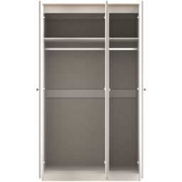 Crowndale Sussex 3 Door Kashmir Ash and Bardolino Oak Tall Mirror Wardrobe Ready Assembled - Kashmir Ash & Bardolino Oak - Wilko - thumbnail 7