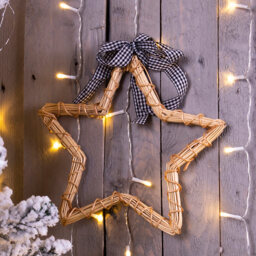 St Helens Natural Wicker Hollow Star Christmas Decoration - Size: 2 x 25 x 26cm - Multi - Wilko - thumbnail 3