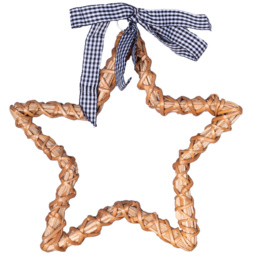 St Helens Natural Wicker Hollow Star Christmas Decoration - Size: 2 x 25 x 26cm - Multi - Wilko