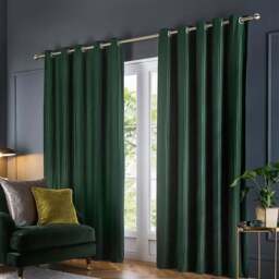 Paoletti Corinthian Green Velvet Eyelet Curtains 168 x 183cm - Size: 183 x 168 x 1cm - Wilko