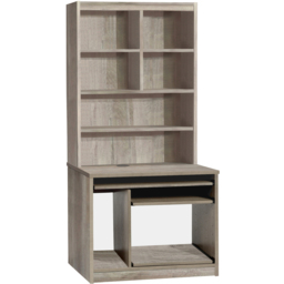 R White Cabinets 6 Shelf Computer Desk with Hutch Grey - Size: 182.8 x 85 x 54cm - Wilko - thumbnail 3