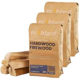 Ecoblaze Kiln-Dried Firewood 20L 3 Pack - Size: 25 x 42 x 66cm - Brown - Wilko - thumbnail 1