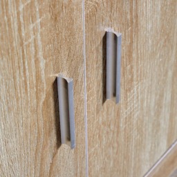 Home Source Novora 2 Door Oak Shoe Cabinet - Size: 90 x 82 x 34cm - Brown - Wilko - thumbnail 4