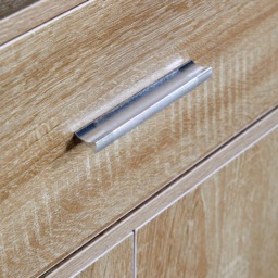 Home Source Novora 2 Door Oak Shoe Cabinet - Size: 90 x 82 x 34cm - Brown - Wilko - thumbnail 5