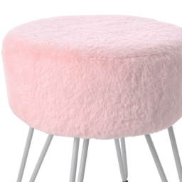 Living and Home Pink Fuzzy Vanity Footstool - Wilko - thumbnail 4
