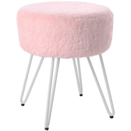 Living and Home Pink Fuzzy Vanity Footstool - Wilko - thumbnail 3