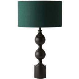 ValueLights Green Drum Shade Declan Metal Candlestick LED Table Lamp with Bulb - Size: 61 x 35 x 35cm - Brown - Wilko - thumbnail 1