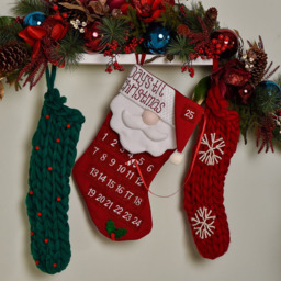 The Seasonal Gift Co. Snowflakes Red Knitted Stocking - Size: 48 x 15.5 x 7cm - Wilko - thumbnail 3