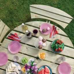 Round Picnic Table - Size: 72 x 200 x 200cm - Brown - Rowlinson - Wilko - thumbnail 4