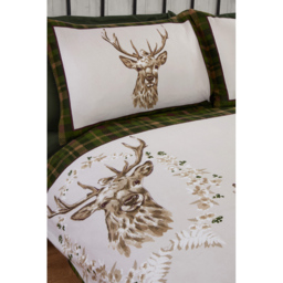 Rapport Home Double Green Brushed Cotton New Angus Stag Duvet Set - Wilko - thumbnail 3