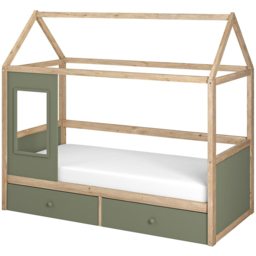 Flair Ted Green Wooden Play House Bed Frame with Storage - Size: Single - Wilko - thumbnail 3