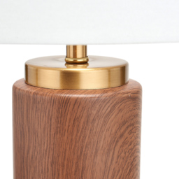Pacific Lifestyle Carrara Wood Effect Ceramic Tall Table Lamp - Brown - Wilko - thumbnail 4