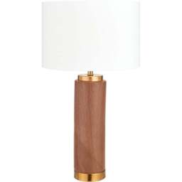 Pacific Lifestyle Carrara Wood Effect Ceramic Tall Table Lamp - Brown - Wilko