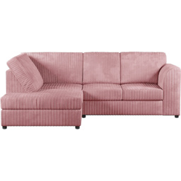 Luxor 4 Seater Pink Jumbo Cord Full Back Left Hand L Shape Corner Sofa - Wilko - thumbnail 3