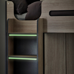 Julian Bowen Hercules Woodgrain and Anthracite High Sleeper with Storage - Size: Single - Wilko - thumbnail 7