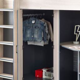 Julian Bowen Hercules Woodgrain and Anthracite High Sleeper with Storage - Size: Single - Wilko - thumbnail 5