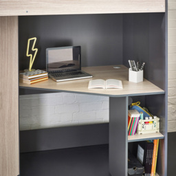 Julian Bowen Hercules Woodgrain and Anthracite High Sleeper with Storage - Size: Single - Wilko - thumbnail 6