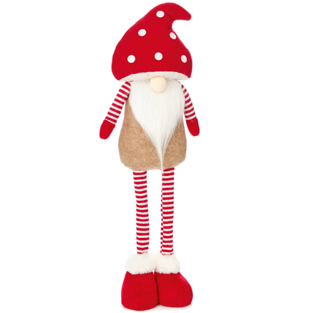 Samuel Alexander Male Mushroom Hat Standing Gonk Christmas Decoration 51cm - Size: 51 x 15 x 8cm - Red - Wilko - image 1