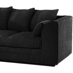 Portland Luxor 4 Seater Black Jumbo Cord Left Hand L Shape Corner Sofa - Wilko - thumbnail 5