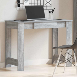 vidaXL Single Drawer Computer Desk Grey Sonoma - Size: 75 x 100 x 45cm - Wilko