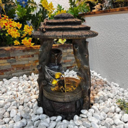 Tranquillity Wishing Well Solar Powered LED Water Feature - Size: 57 x 27 x 35cm - Grey - Wilko - thumbnail 3