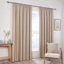 Padstow Thermal Curtain - Natural/168cm/183cm - Divante - Wilko