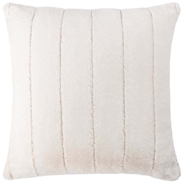 Paoletti Empress Cream Faux Fur Cushion Large - Size: 55 x 55 cm - Wilko - image 1