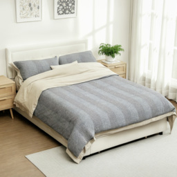 HOMCOM Double Cream Ottoman Bed with Adjustable Velvet Headboard - Wilko - thumbnail 3